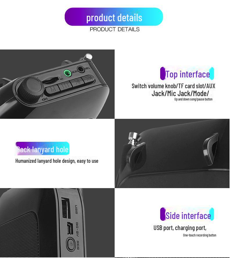 APOROT9UHF Bluetooth Wireless Speaker - Portable Auto-Connecting High-Power for Tour Guides and Teaching
