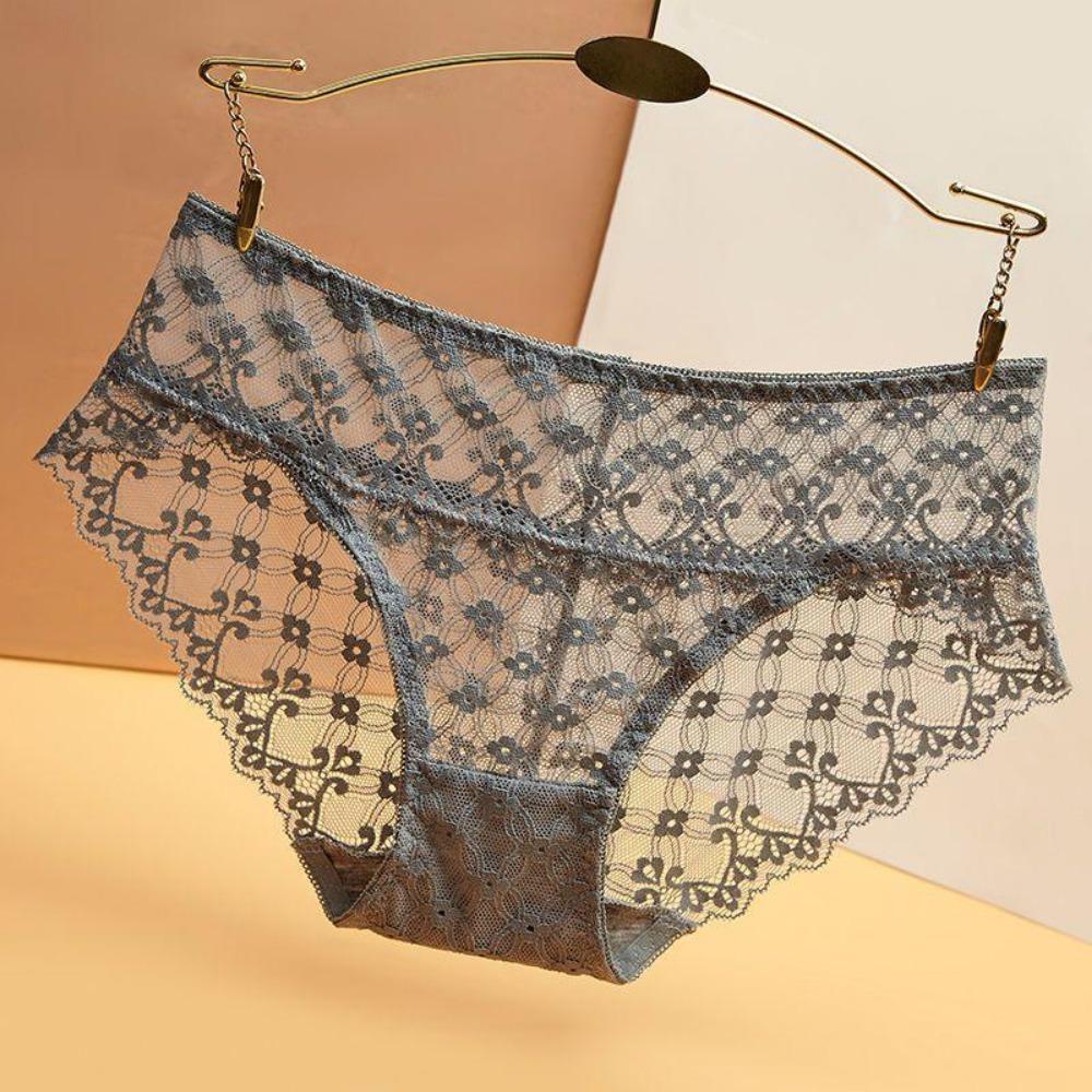 1PCS Summer Women's Underwear Female Sexy Flower Briefs Mid-Rise Seamless Underpants Pretty Lace Panties