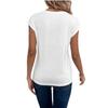 Frühlings- und Sommermode Einfarbiges V-Ausschnitt Kurzarm-T-Shirt Locker Lässig Damen-T-Shirt