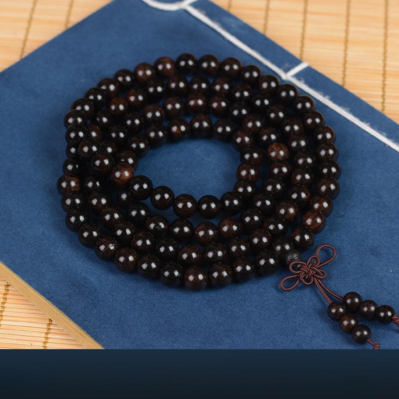 Red Light Sandalwood, Black Sandalwood, Ebony, Black Sandalwood, Buddha Beads, Wenwan Bracelet Sandalwood 108 Rosary Beads.