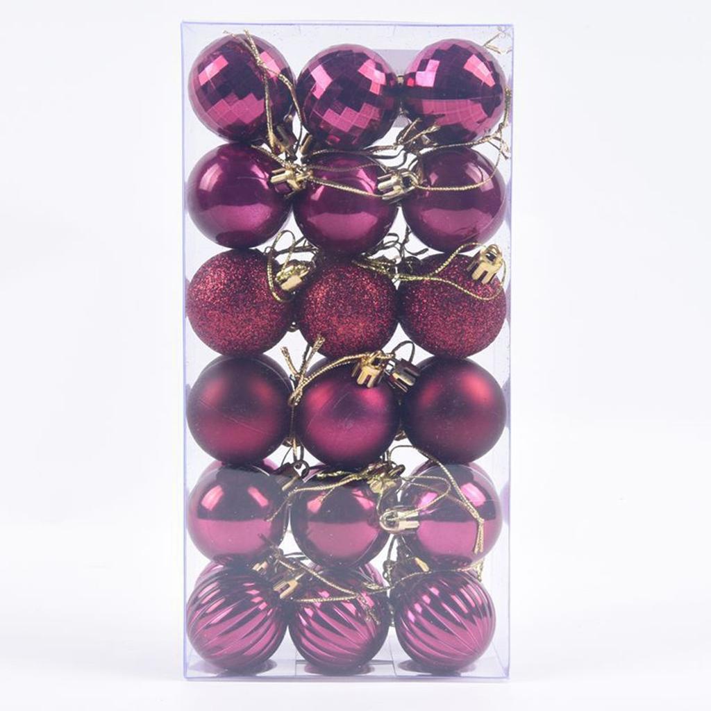 Trendy 36pcs Christmas Hanging Bauble Xmas Tree Balls In Styles