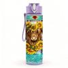 1PC Sunflower Highland Cow Farm Print 750ml Color Plastic Sports Water Bottle Leakproof Flip Straw Lid Suitable for Sports Office Home Use