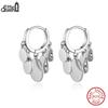Effie Queen 925 Sterling Silber Pailletten Creolen Hängende Ohrringe Hochzeitsparty Mode Silber Glänzend Ethnische Ohrringe Schmuck GAE18