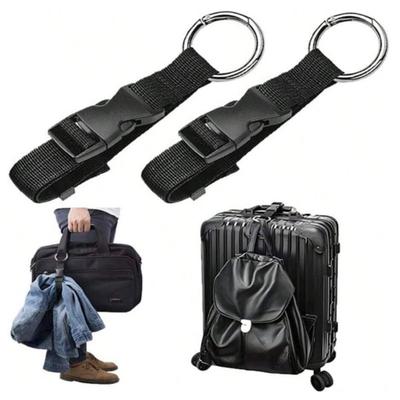 1/2Pcs Luggage Strap Adjustable Jacket Gripper Holder Heavy Duty Suitcase Luggage Connector Strap Travel Carry Strap with Ring Hooks Buckle
