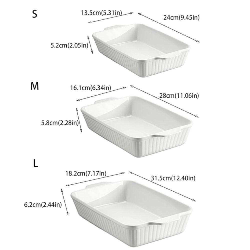 Stripe Pattern Ceramic Baking Tray Deepened Lasagna Pan Multipurpose Baking Dish  Oven