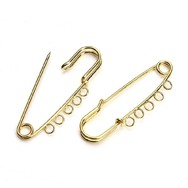 10PCS 5-Holes Brooch Safety Pins Findings Heavy Duty Kilt Pins Brooch Findings