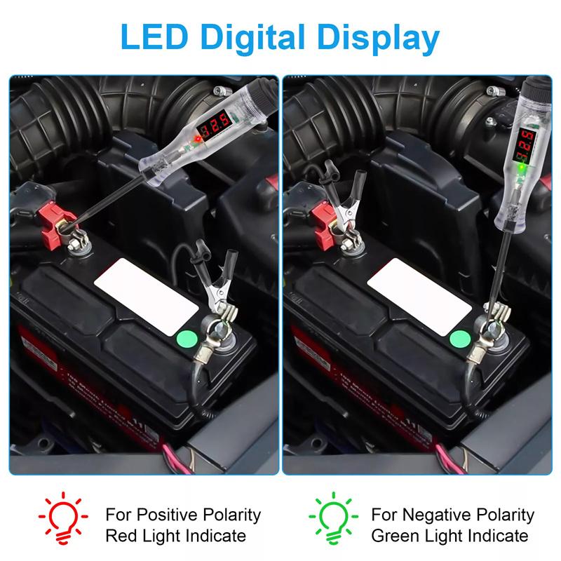 3-120V Automotive Digital Voltage Circuit Tester Voltage Test Long Probe Pen Circuit Detection Diagnosis And Maintenance Tool