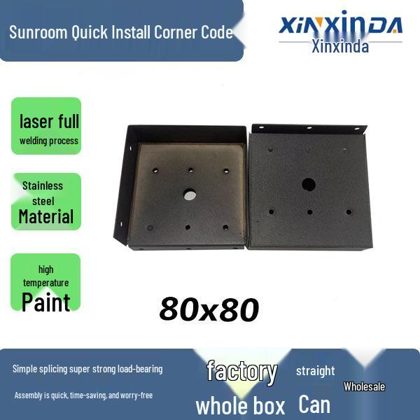 Sunroom Quick-Install Aluminum Alloy Square Tube Connector for Awnings