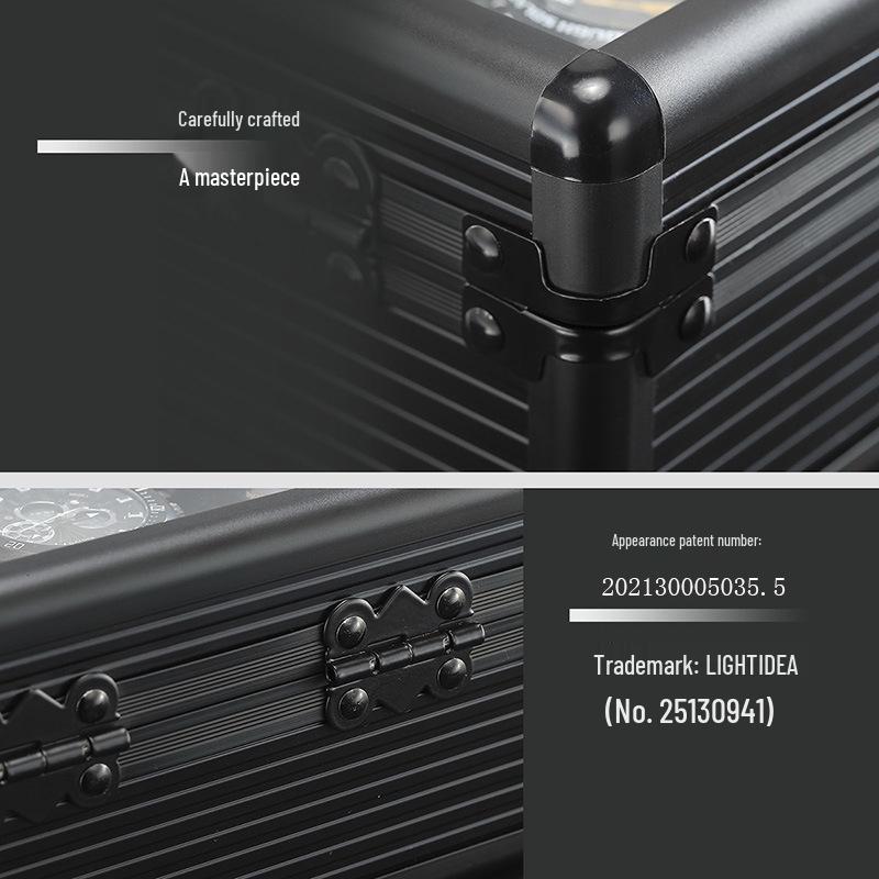 3-Piece Aluminum Watch Box: Multi-Color Storage with Transparent Lid & 3 Slots