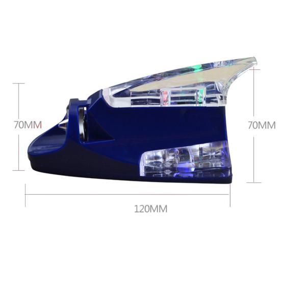 Universal Car Wind Driven Anti Collision Shark Fin Antenna LED Warn Flash Lamp