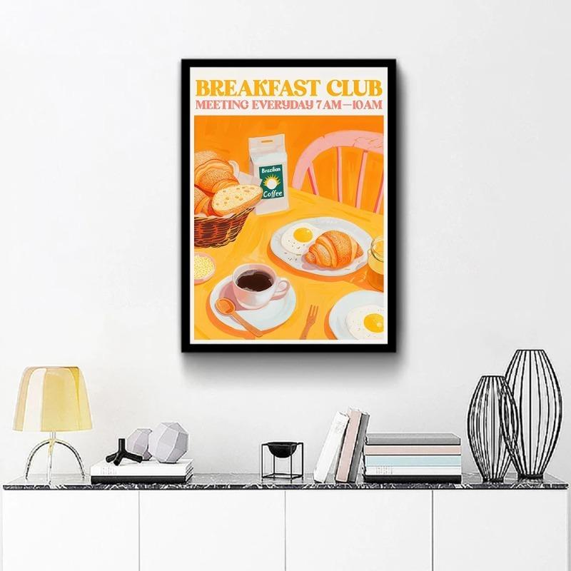 Frukostklubben Kök Bilder Färg Mat Konst Affisch Pizza Pepperoni Spaghetti Bolognese Väggtryck För Café Heminredning