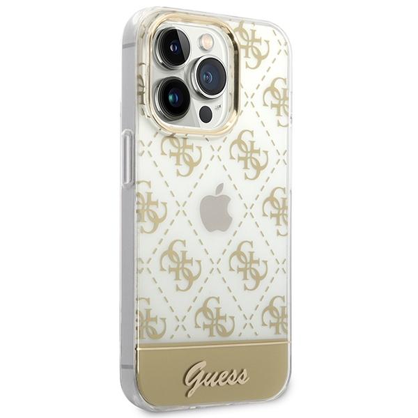 Guess Guhcp14Lhg4Mhg Iphone 14 Pro6,1 Złoty/Gold Hardcase 4G Pattern Script