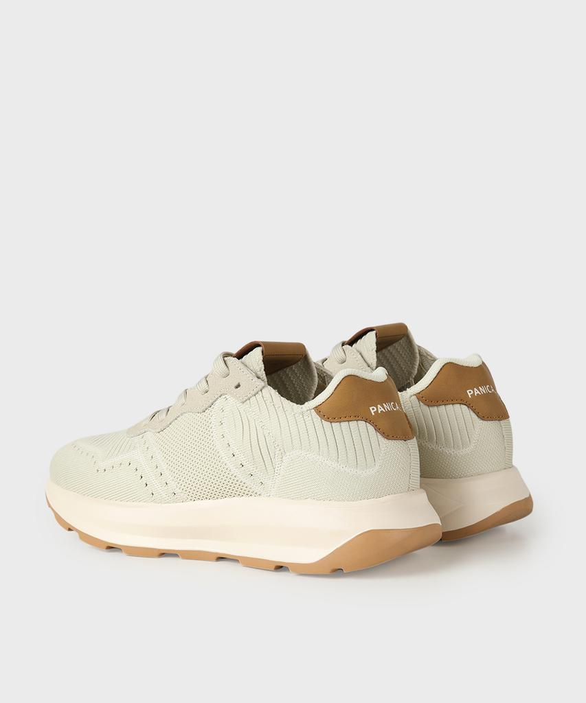 Panicale Beige Flyknit Suede Sneakers