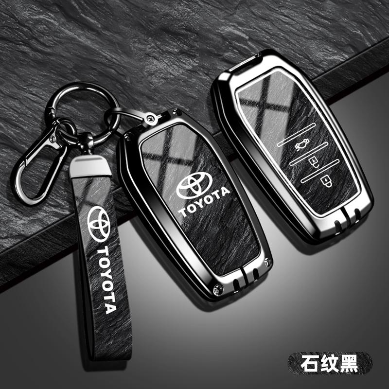 Car Key Case Cover Shell Key holder Bag For Toyota C-HR Hilux Fortuner Land Cruiser 200 Camry Corolla Crown RAV4 2023 2024 2025