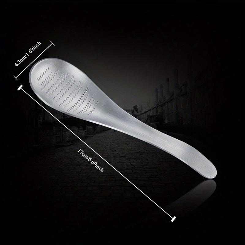 1pc Stainless Steel Ginger Grater Spoon - Manual Garlic Masher with Sharp Serrated Edges, Durable Kitchen Tool