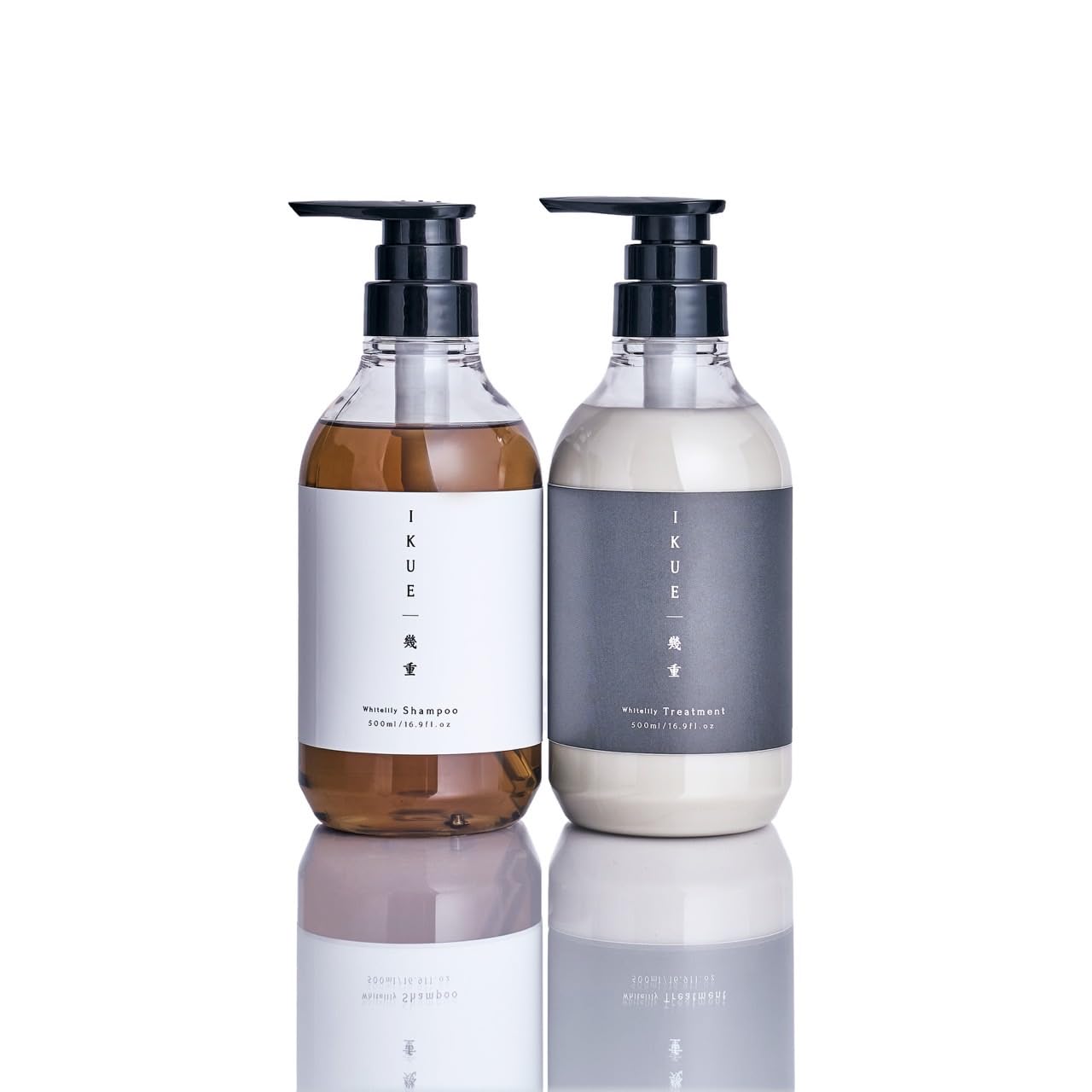 IKUE Shampoo Treatment White Lily Scent 500ml Set Salon Quality For frizz and moisturizing and formula & - dryness, salon-grade low-irritation
