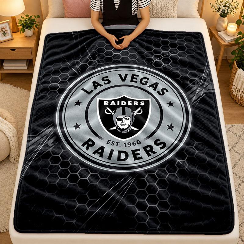 Flannel BlanketLas Vegas Raiders Warm Soft Throw Blanket for Indoor Sofa Bed Living Room Use