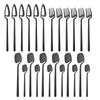 Newest Orange Silver 304 Stainless Steel Dinnerware High Quality 24Pcs Cutlery Set Matte Blue Flatware Knife Fork Spoon Hanging Tableware Set