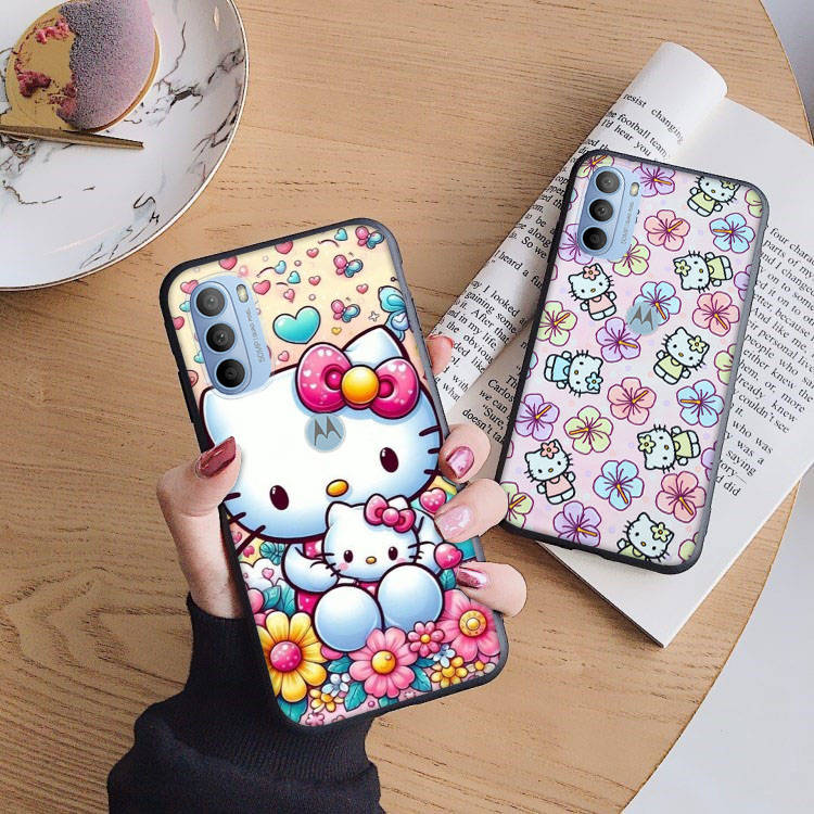 AH33 Husă Drăguță Hello Kitty Neagră pentru Samsung Note 20 Lite S24 Ultra S23 S22 A05 A06 A11 A71 A15 A16 A13 A24 A25 A33 A52 A53 M55 M35 Husă Moale