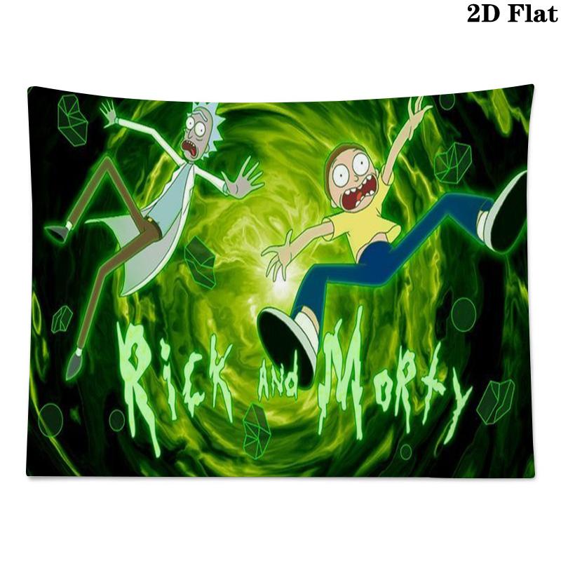 Rick y morty Wall Tapestry Aesthetic Wall Hanging Printed Fabric Blanket Decorative Tapestries for Bedroom Living Room Home Decor
