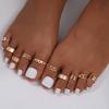 10Pcs Adjustable Toe Ring Set Vintage Heart & Leaf Design Beach Vacation Foot Jewelry for Women Hypoallergenic Rust-Proof Boho Accessories