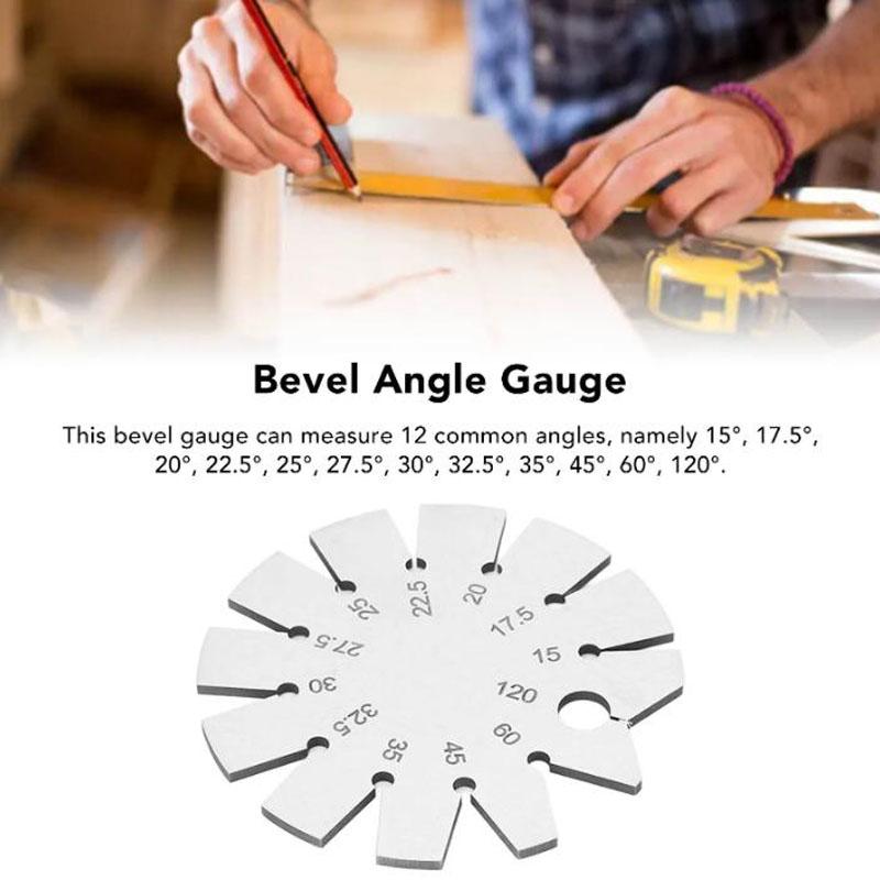 Bevel Angle Gauge Stainless Steel Oblique Edges Protractor for Knife Blade Measuring 15-120 Degree Knife Bevel Gauge