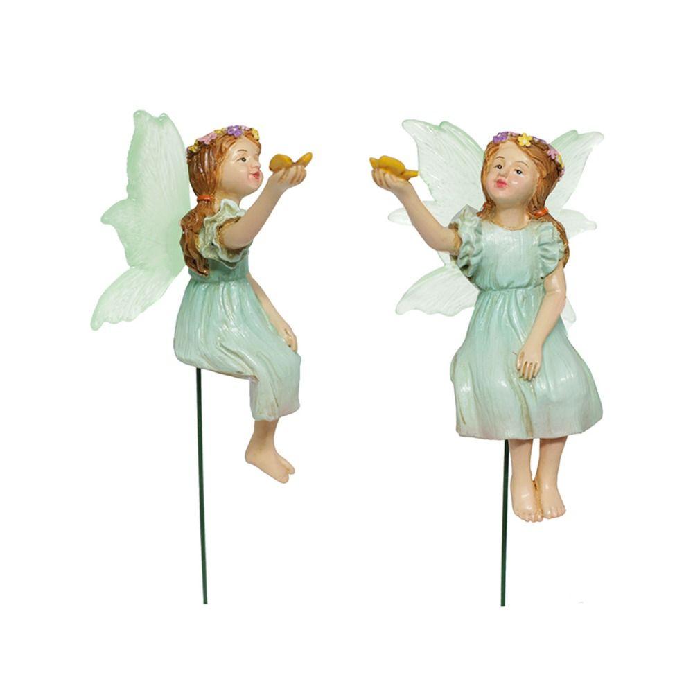 Resin Fairy Statue Cute Bonsai Inserts Scene Decoration Fairy Garden Figurines  Courtyard