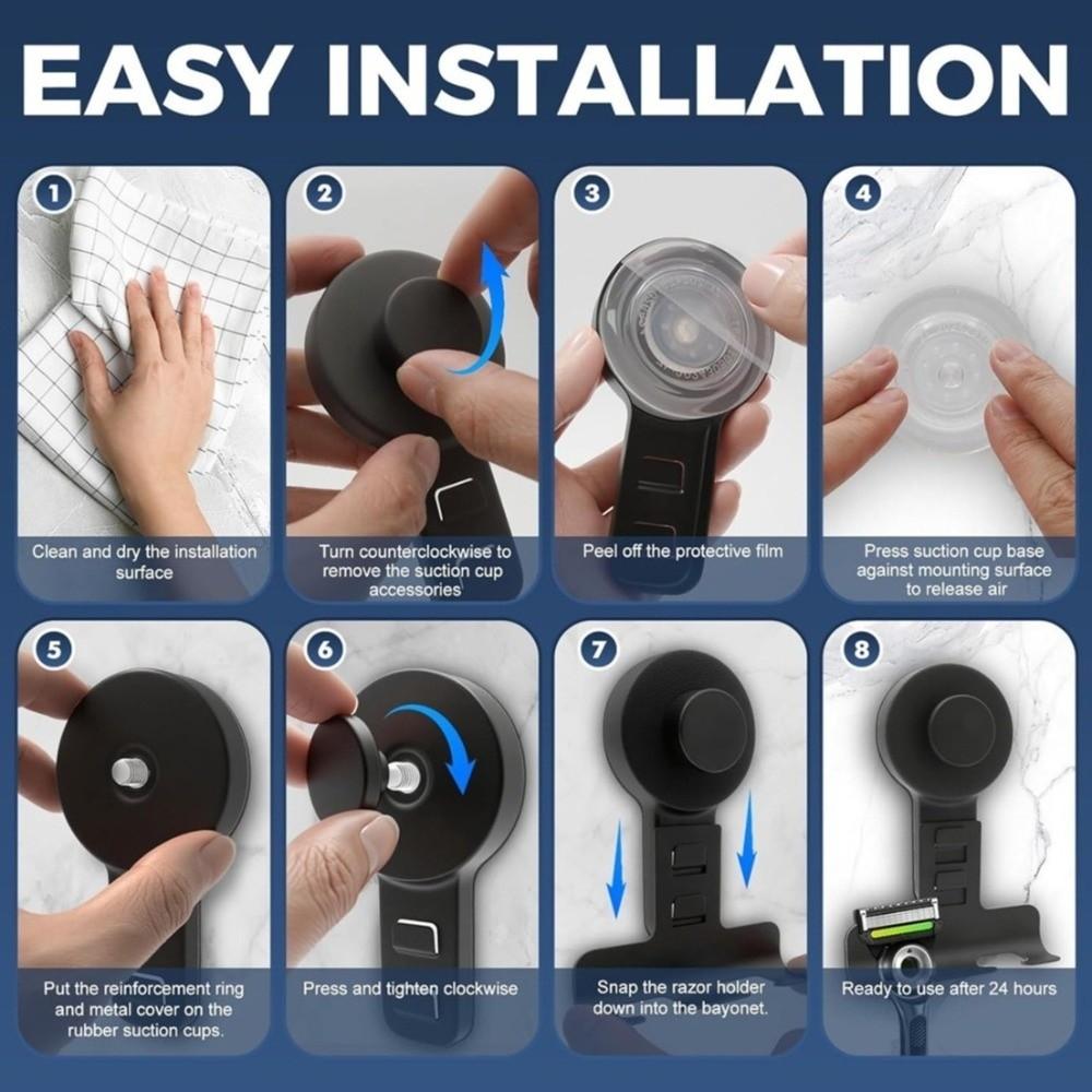 Stainless Steel Shower Wall Hook Suction Cup Shaver Hanging Rack New Razor Holder Bathroom Use