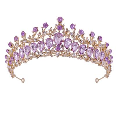 Damen Hochzeitskrone Zinklegierung Exquisite Strass Brautkrone Haarschmuck für Abschlussball Kostüm