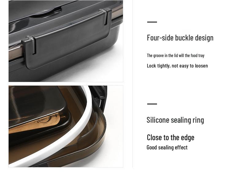 Multi-Compartment Stainless Steel Bento Box - No Flavor Mixing, Microwave Safe, Ideal for Students and Office Workers, Portable Lunch Solution