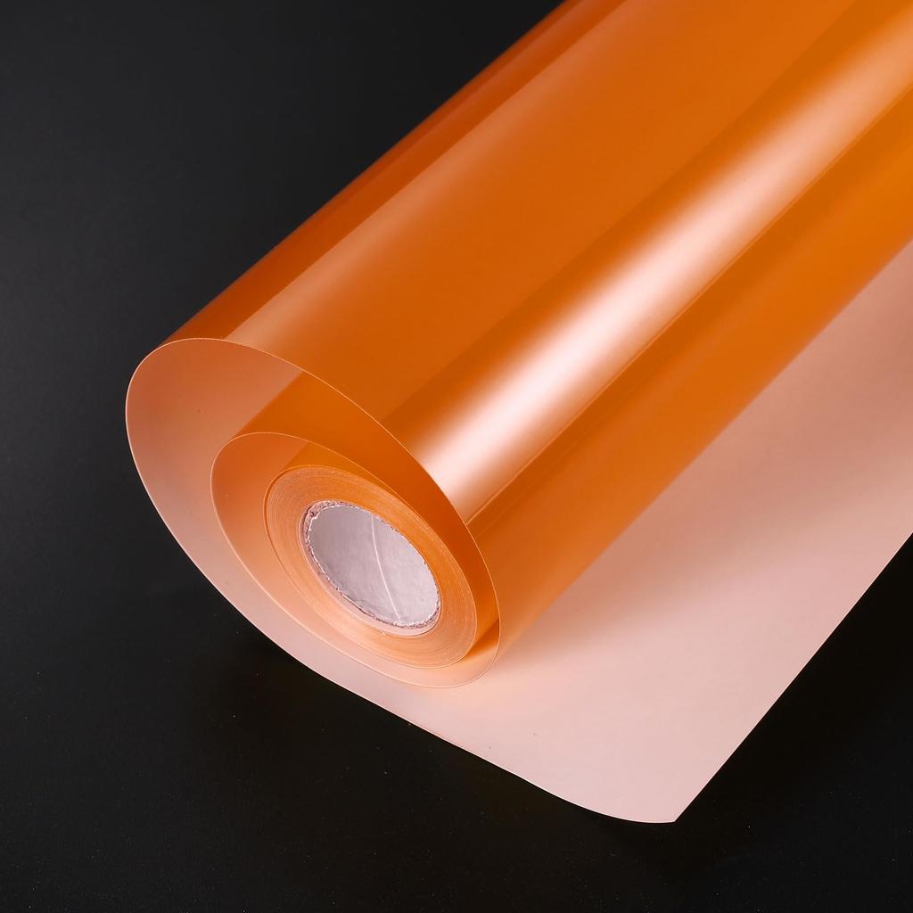 Uxcell HTV Heat Transfer Vinyl 11.8" X 15ft Roll PVC Orange Iron-On Vinyl for All Cutter Machines, Easy To Cut & Weed