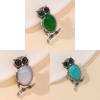 Owl Pendant Brooch With Natural Stone Embedding For Fashion Accessories