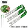 20pcs Garden Stakes Galvanized Landscape Staples U-Type Turf Staples For Artificial Grass Rust Proof Sod Pin Stake Lawn Pegs Mat