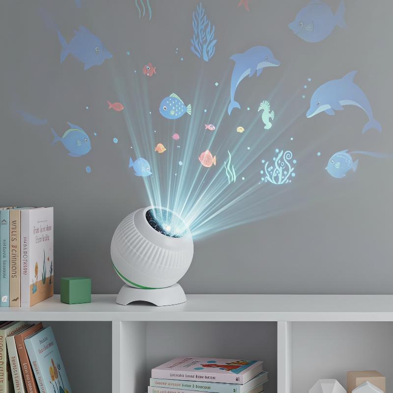 LED Okyanus Projektör Işığı 360° Dönen Dinamik Gece Lambası USB Güçlü Çocuk Odası Romantik Atmosfer Dekorasyonu İçin