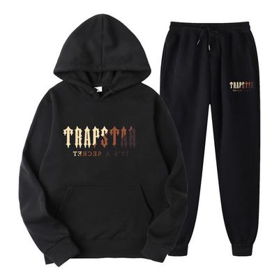 TRAPSTAR Ensemble de Sport à Imprimé Lettres pour Hommes et Femmes Sweat à Capuche Sweatshirt Polaire Mode Homme