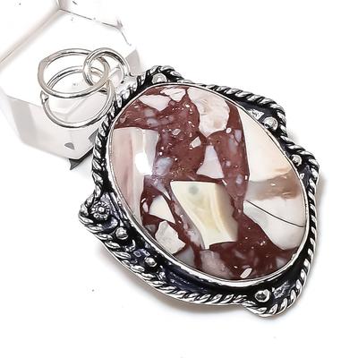 Natural Wild Horse Gemstone Handmade 925 Sterling Silver Gift Pendant 2.17" J1j43