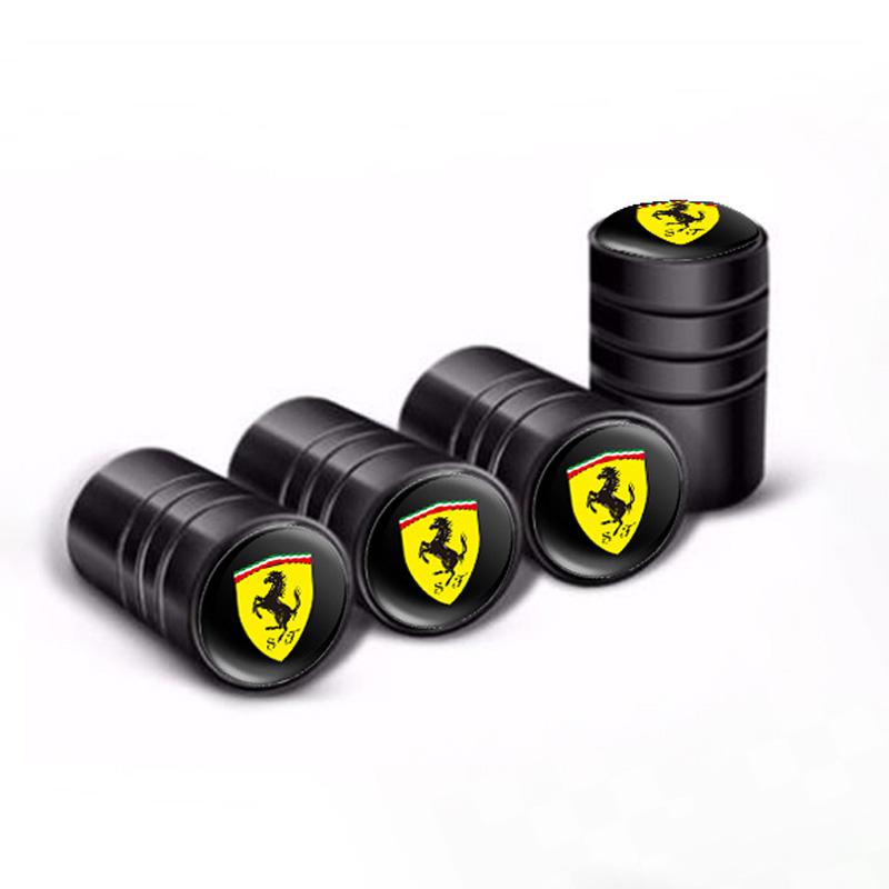 Car Tire Wheel Valve Caps Cover Suede Car Key Chain Ring Keychain for Ferrari Roma 488 Portofino F8 Roma Spider SF90 Tributo