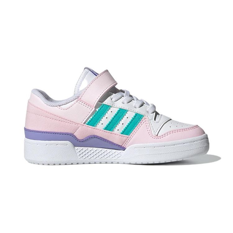 Adidas Originals Forum El C Synthetikleder Klettverschluss Sportlich Langlebig Low Top Kinder Skateschuhe Rosa Weiß Kinder Skateschuhe GY8197