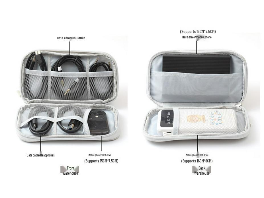 Portable Digital Accessories Bag: Multifunctional Storage for Cables, Power Banks & Earphones
