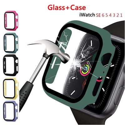 Glass+case For Apple Watch Serie 6 5 4 3 SE 44mm 40mm iWatch Case 42mm 38mm Bumper Screen Protector+cover Apple Watch Accessorie