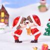 1Pcs Mini Christmas Couple Figure Doll DIY Garden Bonsai Decor Ornament Kid Toy Miniature Figurine Resin Craft