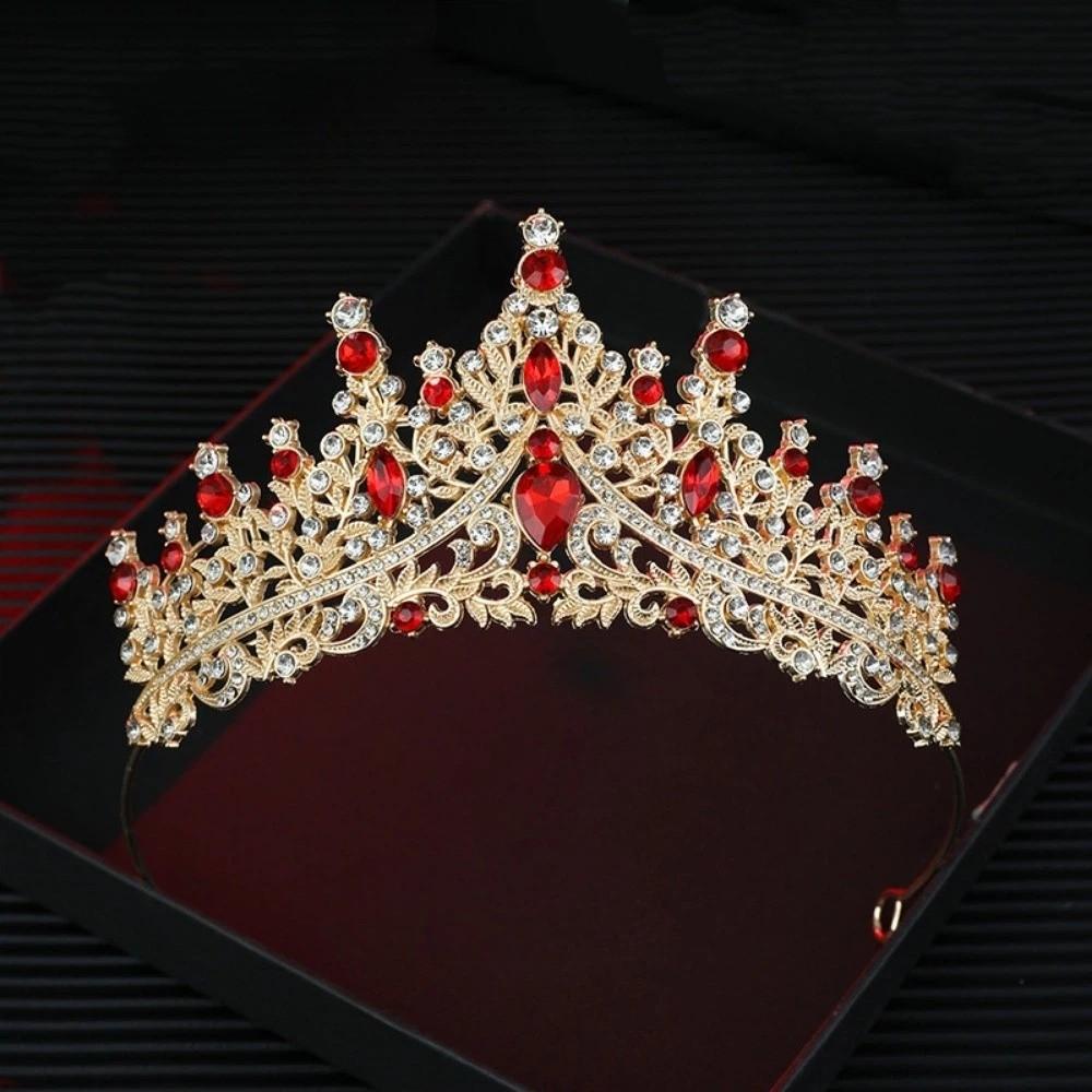 

Gorgeous Baroque Crystal Crown Elegant Luxury Crystal Tiara Rhinestone Tiara Gorgeous Accessories красный
