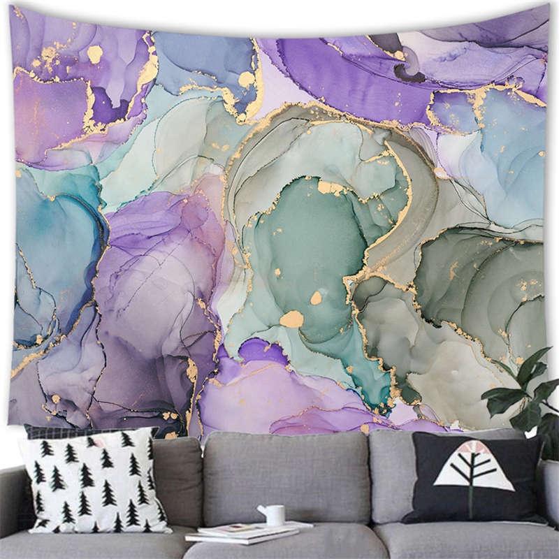 Luxury Wall Hanging Marble Texture Pattern Tapestry Painting Bedroom Living Room Decoration Room Background Hanging Wall
