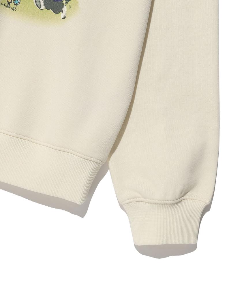 WACKY WILLY Women'S Graphic Regular Fit Sweatshirt Cream