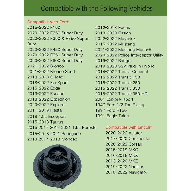 Radiator Surge Tank Cap,Coolant Reservoir Cap for Ford Focus Mustang Fusion Escape F150 F250 F350 F450 F550 F600 Fiesta Bronco Edge Ranger Expedition