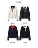 Women's Retro Cashmere Cable Knit Polo Sweater - New Year 2026 Autumn/Winter Collection