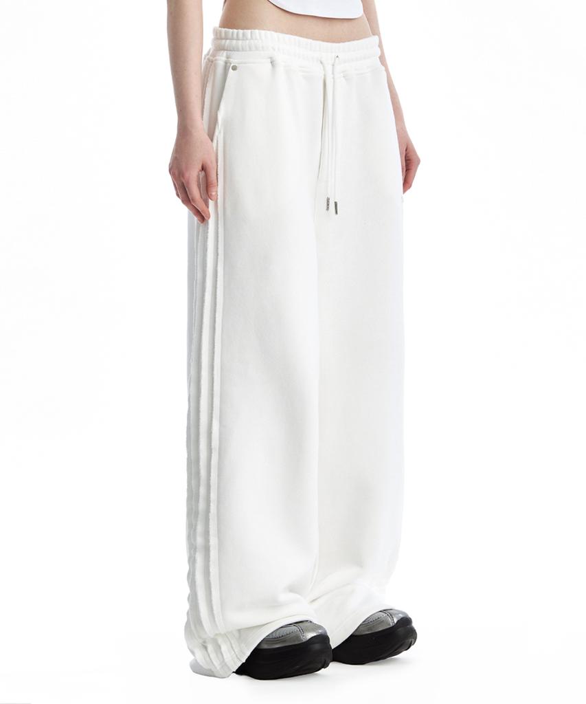 Teulimingbeodeu Tmb Raw Cut Sweat Set-Up Pants [ White ]