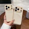 Für iPhone 17 Pro Max Hülle Unifarbene PU-Leder-TPU-Kartenhalter-Handyhülle