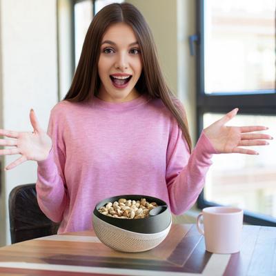 Ciotola per semi e noci stampata in 3D, piatto da snack a doppio strato con scomparto per i gusci, ciotola da portata per frutta e caramelle, contenitore per rifiuti di gusci di noci