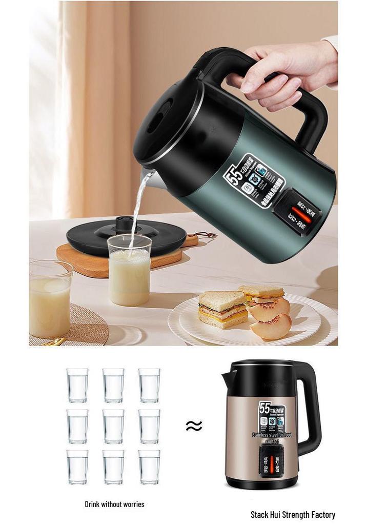 304 Stainless Steel Electric Kettle: Double-Layer, Anti-Scald, Quick Boil, Smart Insulation, Durable, Constant Temperature Control